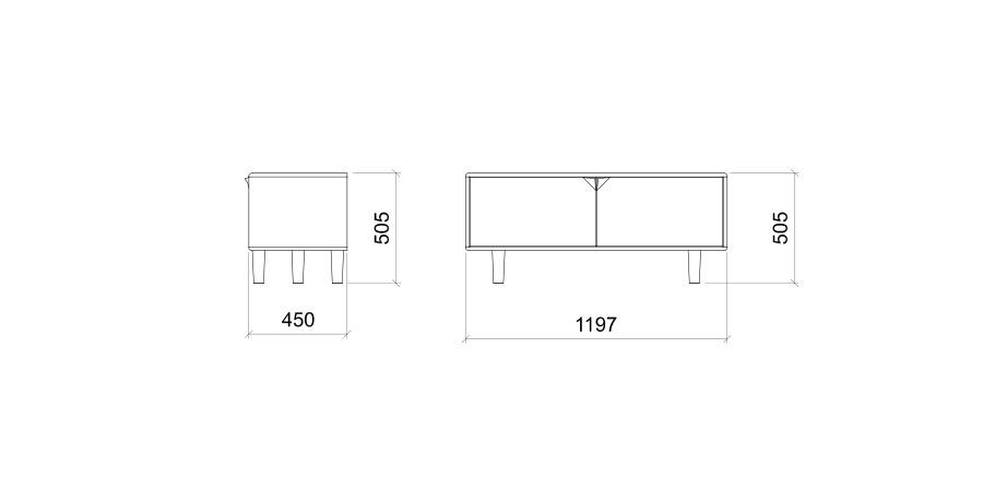 TV-kast 2-deurs - Theuns Eiken meubels